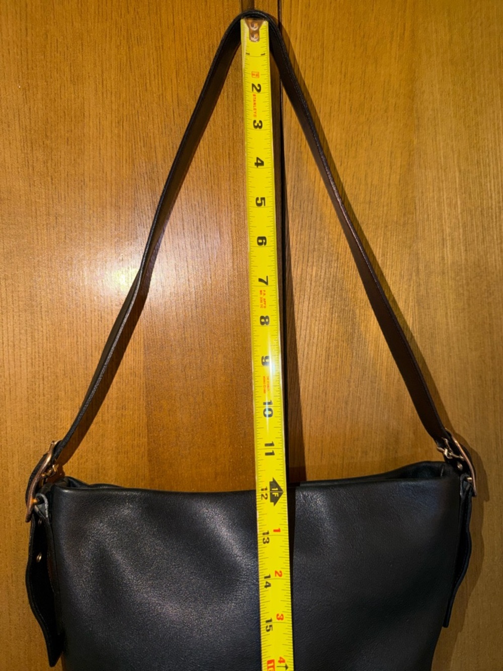 Coach Black Leather Bucket Bag Adjustable Strap Shoulder Hobo - Style 9186 - Picture 11 of 15